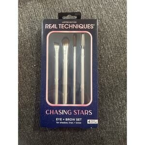 Real Techniques Chasing Stars Eye + Brow Brush Set – Limited Edition – New